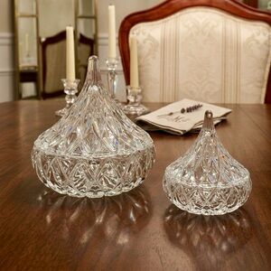 VTG ~ Godinger ~ (2) Hershey’s Kiss Crystal Jars. Perfect Condition